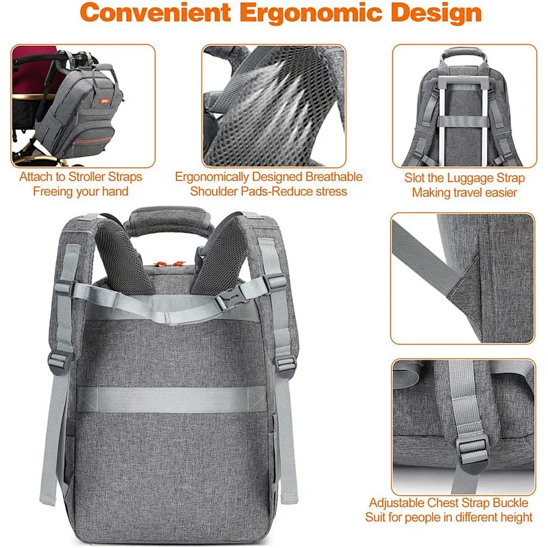 Homfu Diaper Bag Backpack Mommy Hospital Baby Bags for Girls Boys Multifunction Large Laptop Travel Backpack Mom Dad Diaper Bag with Changing Pad Waterproof Maternity Baby Diaper Bag Tote