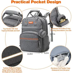 Homfu Diaper Bag Backpack Mommy Hospital Baby Bags for Girls Boys Multifunction Large Laptop Travel Backpack Mom Dad Diaper Bag with Changing Pad Waterproof Maternity Baby Diaper Bag Tote